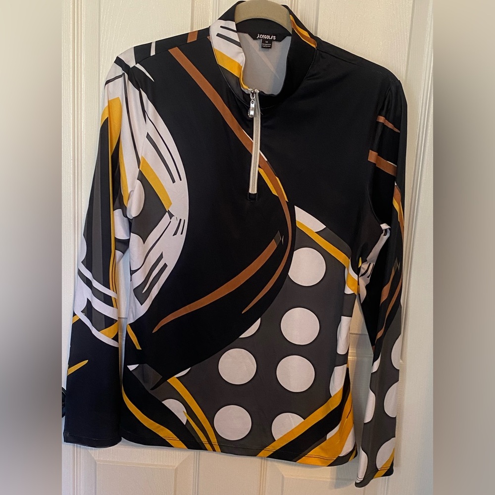 Acegolfs Women’s Long Sleeve 1/4 Zip Polyester/Spandex Blend  Shirt Sz M